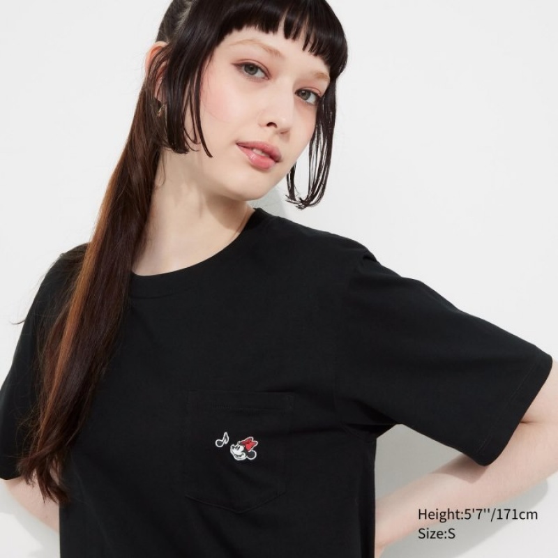 Women Uniqlo MAGIC FOR ALL FOREVER UT Short-Sleeve T Shirts Black | 3554562