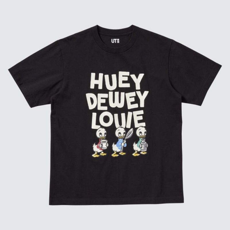 Women Uniqlo Magic For All Favorites UT Short-Sleeve T Shirts Black | 7732144