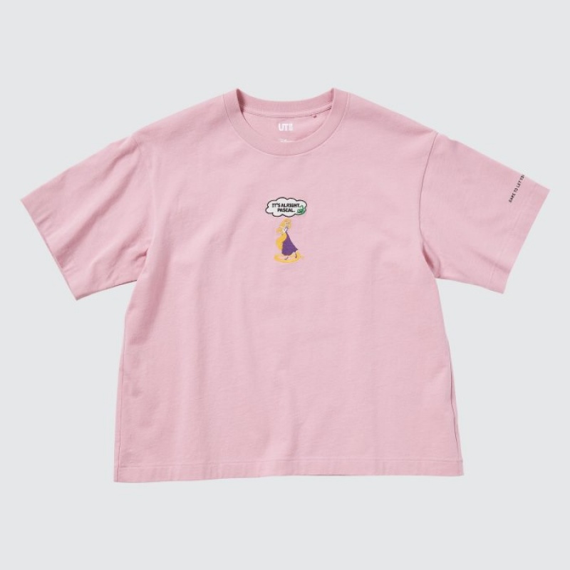 Women Uniqlo Magic For All Favorites UT Short-Sleeve T Shirts Purple | 9831945