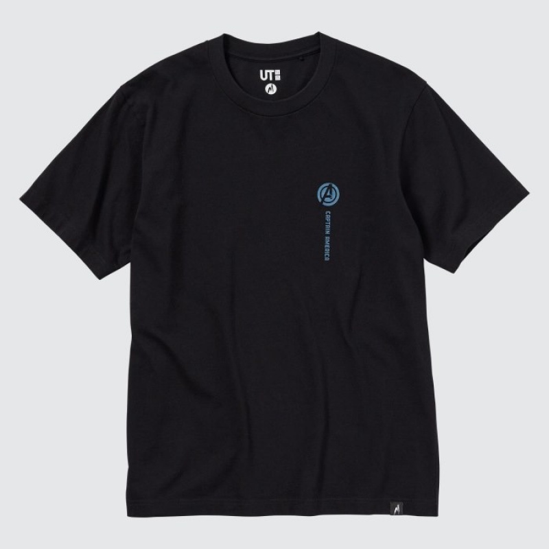 Women Uniqlo Marvel Art Collection by Mondo UT Short Sleeve T Shirts Black | 8629410