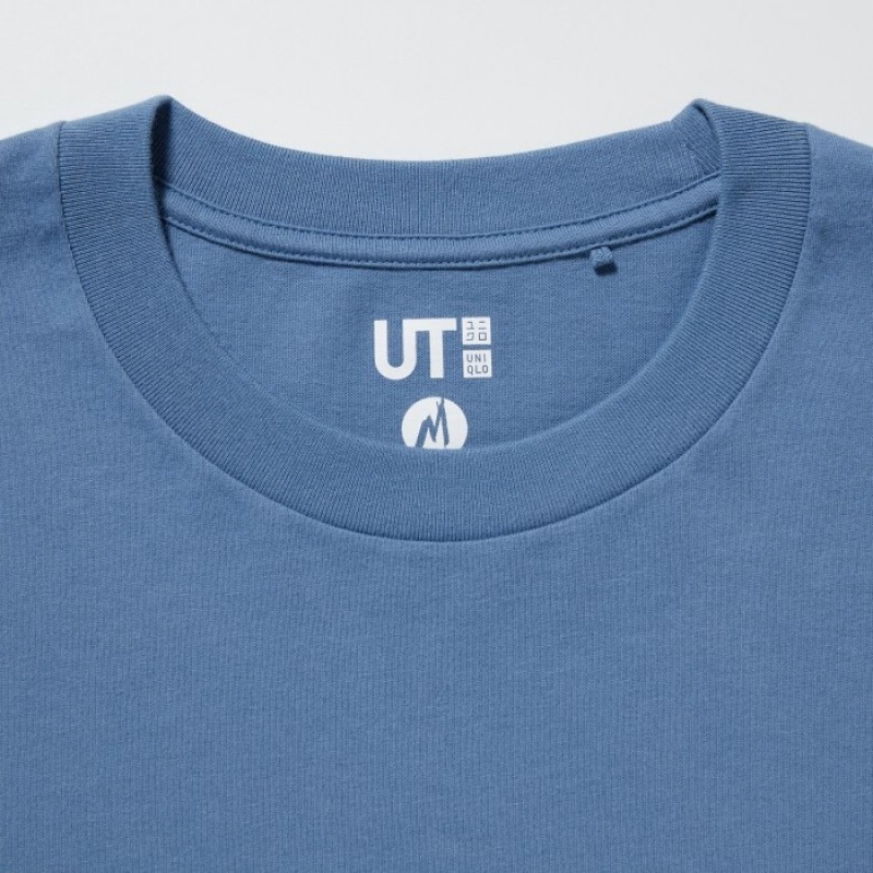 Women Uniqlo Marvel Art Collection by Mondo UT Short-Sleeve T Shirts Blue | 3539089