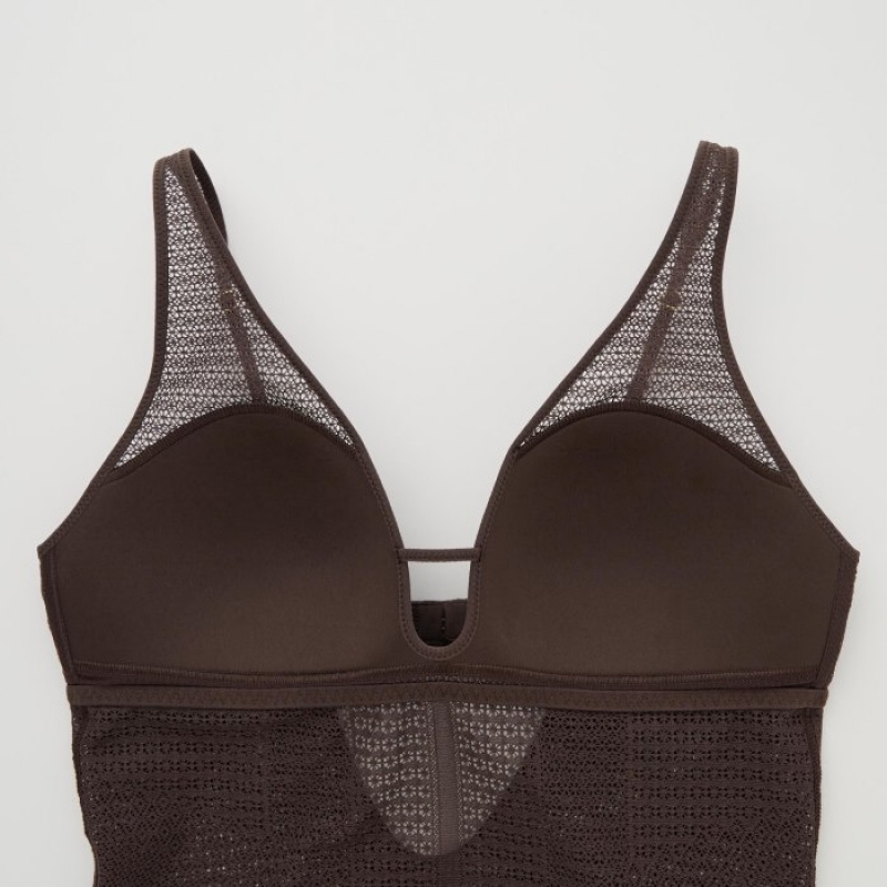 Women Uniqlo Mesh Bodysuit Black | 2639282