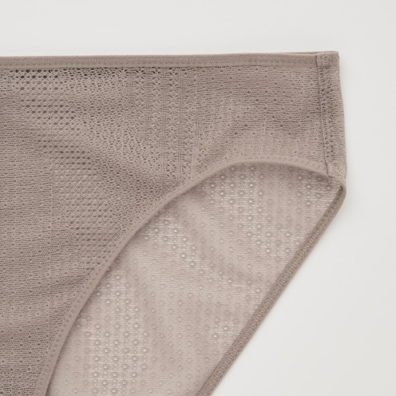 Women Uniqlo Mesh Regular Shorts Brown | 4570503