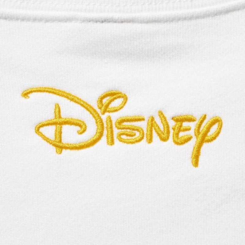 Women Uniqlo Mickey Shines Long-Sleeve Sweatshirts White | 4330802
