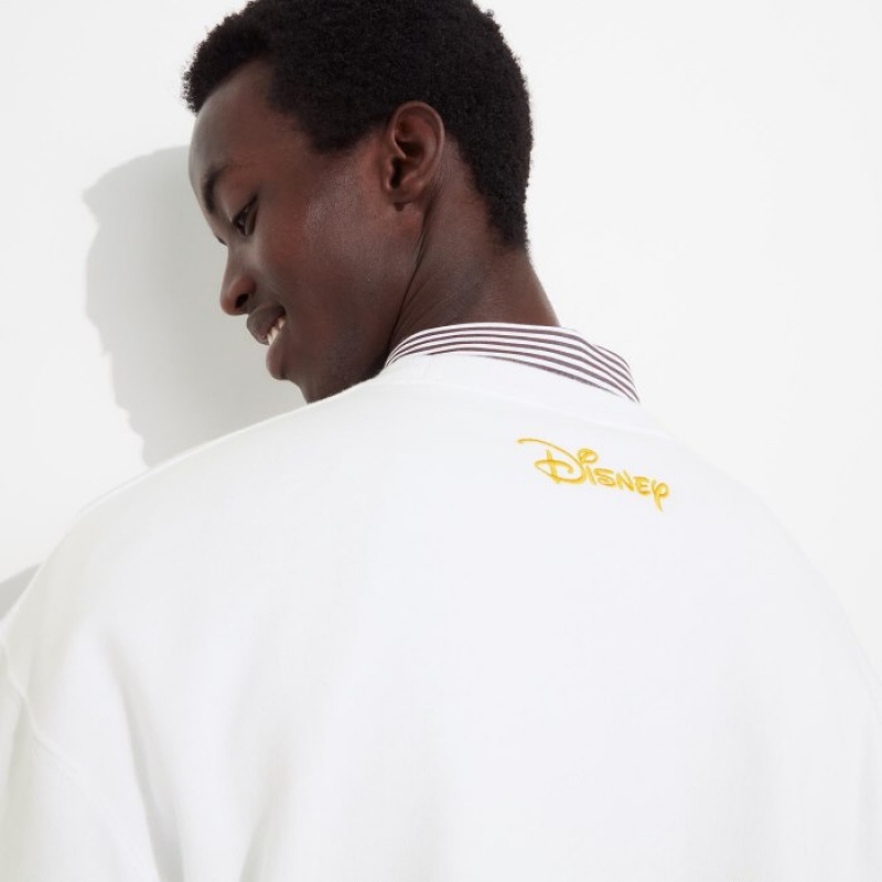 Women Uniqlo Mickey Shines Long-Sleeve Sweatshirts White | 4330802