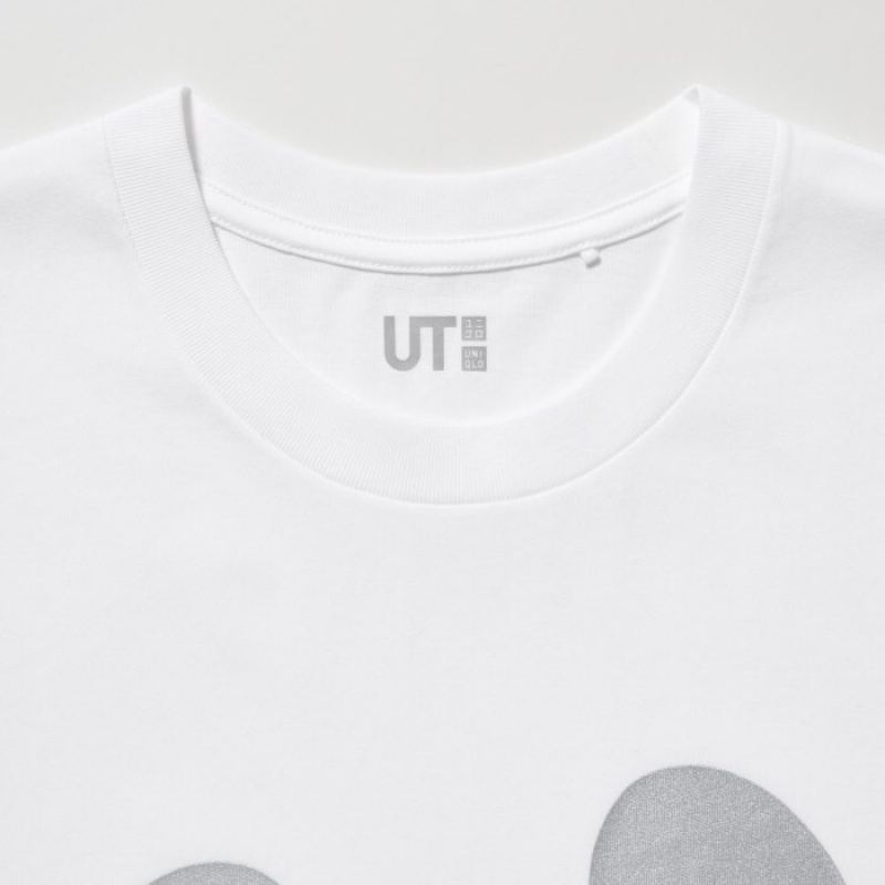 Women Uniqlo Mickey Shines UT Short-Sleeve T Shirts White | 1853950