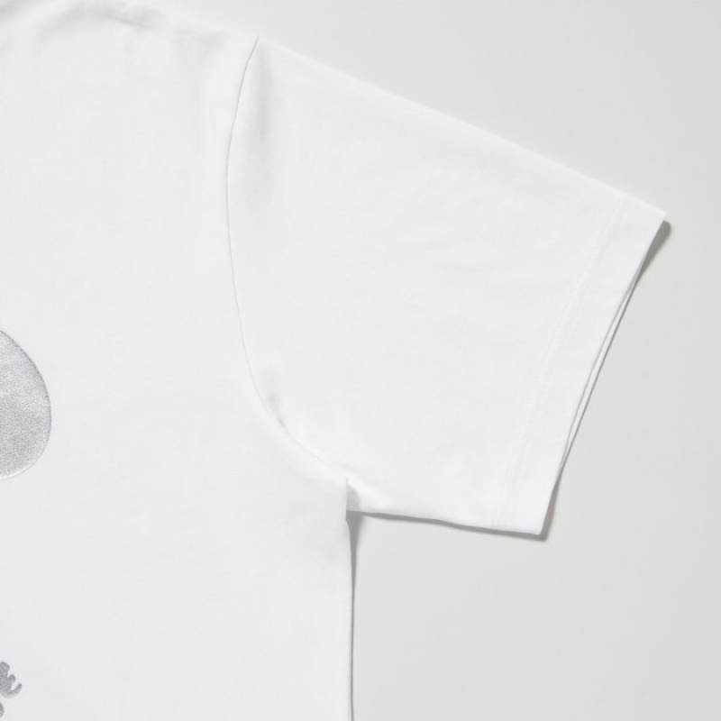 Women Uniqlo Mickey Shines UT Short-Sleeve T Shirts White | 1853950