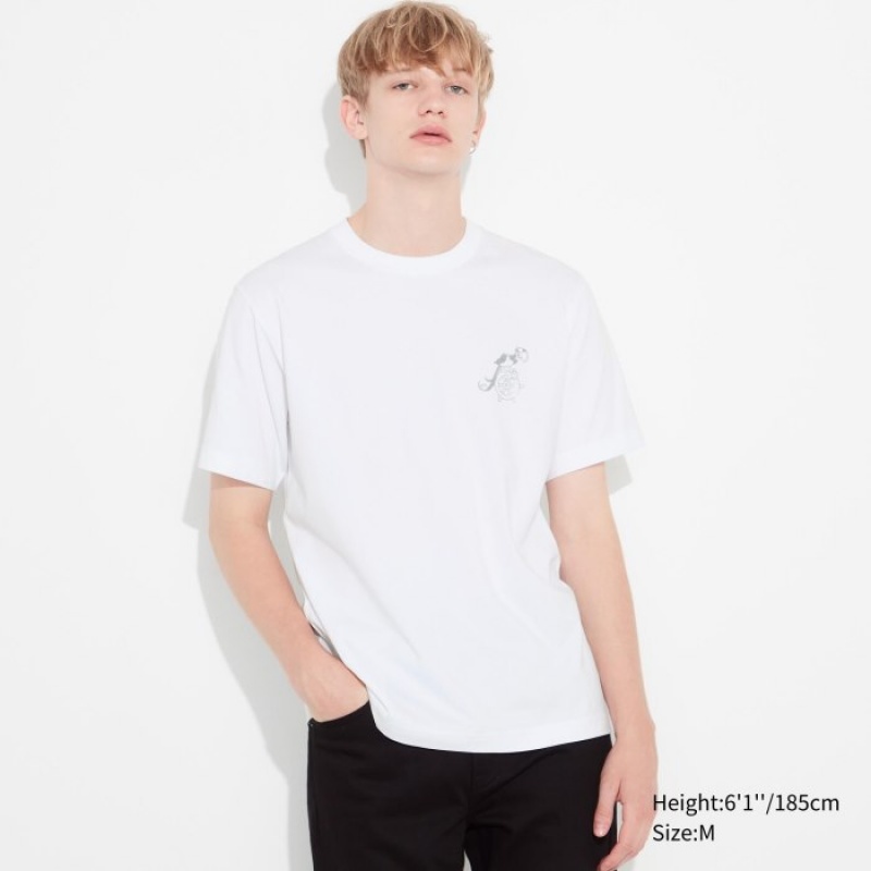 Women Uniqlo Mickey Shines UT Short-Sleeve T Shirts White | 1414174