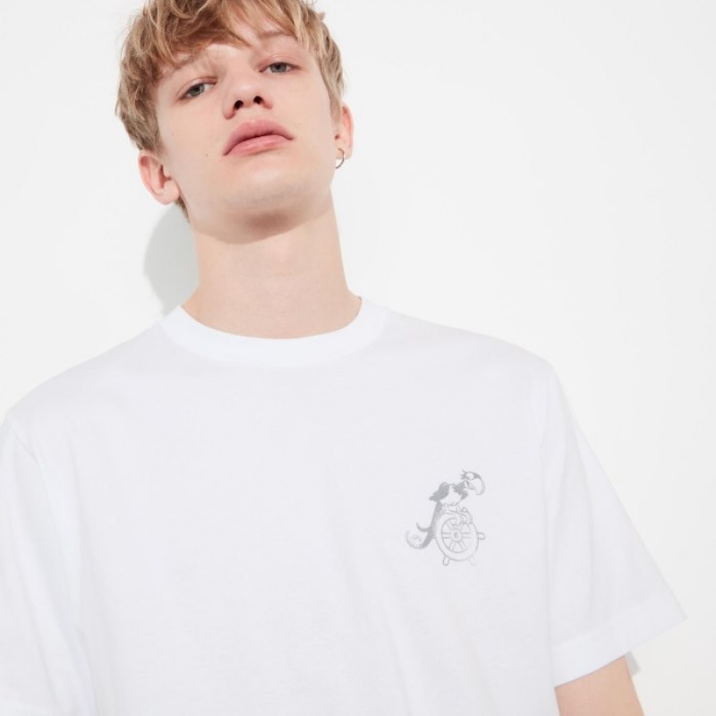 Women Uniqlo Mickey Shines UT Short-Sleeve T Shirts White | 1414174