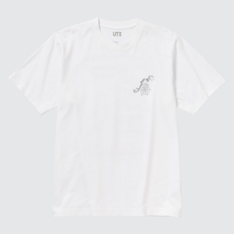Women Uniqlo Mickey Shines UT Short-Sleeve T Shirts White | 1414174