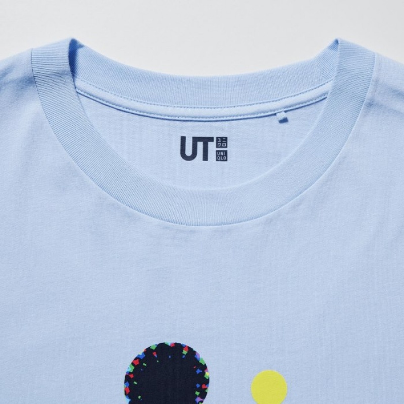 Women Uniqlo Mickey Stands UT Short Sleeve T Shirts Blue | 7155360