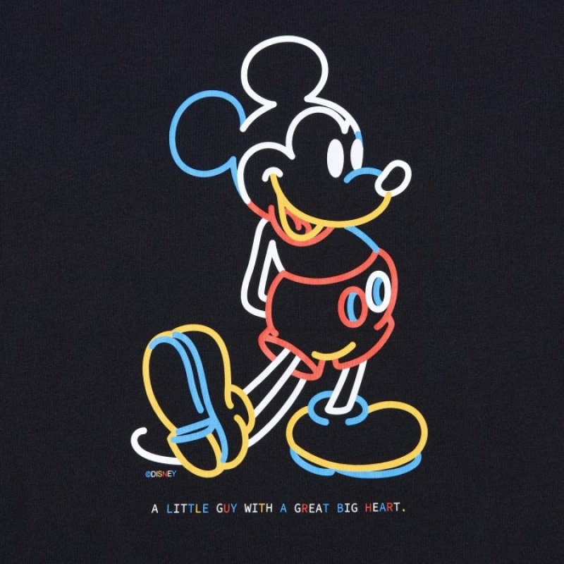 Women Uniqlo Mickey Stands UT Short Sleeve T Shirts Black | 7543978