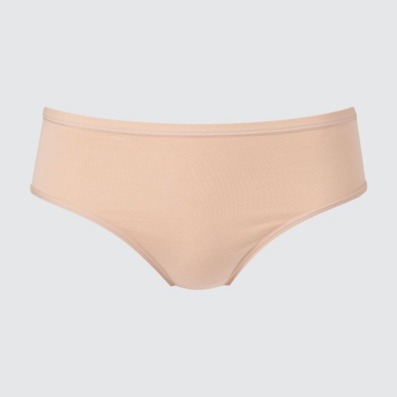 Women Uniqlo Mid-Rise Briefs Beige | 8729195