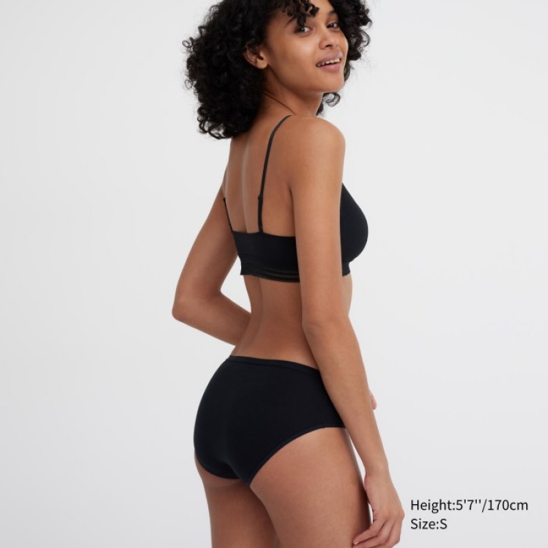 Women Uniqlo Mid-Rise Briefs Black | 672359