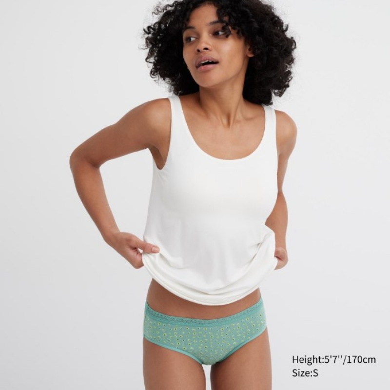 Women Uniqlo Mid-Rise Briefs Green | 4267135