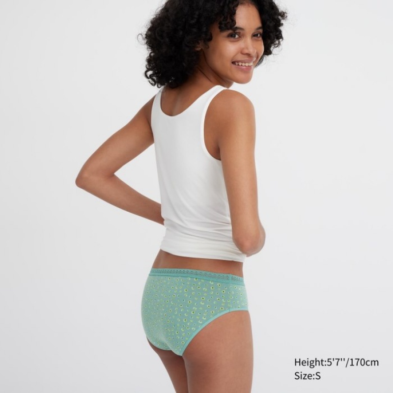 Women Uniqlo Mid-Rise Briefs Green | 4267135