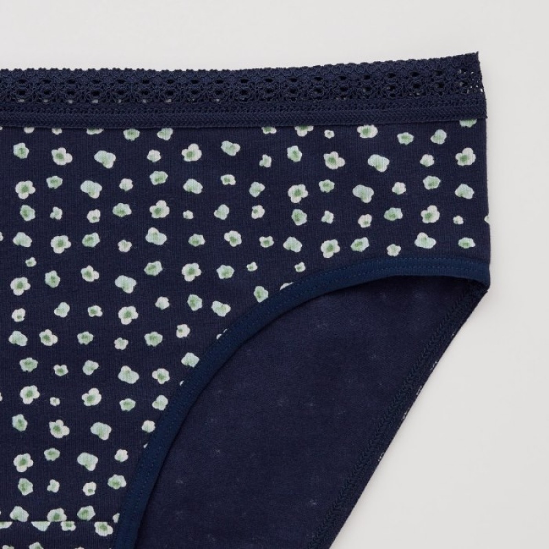 Women Uniqlo Mid-Rise Briefs Navy | 1970155