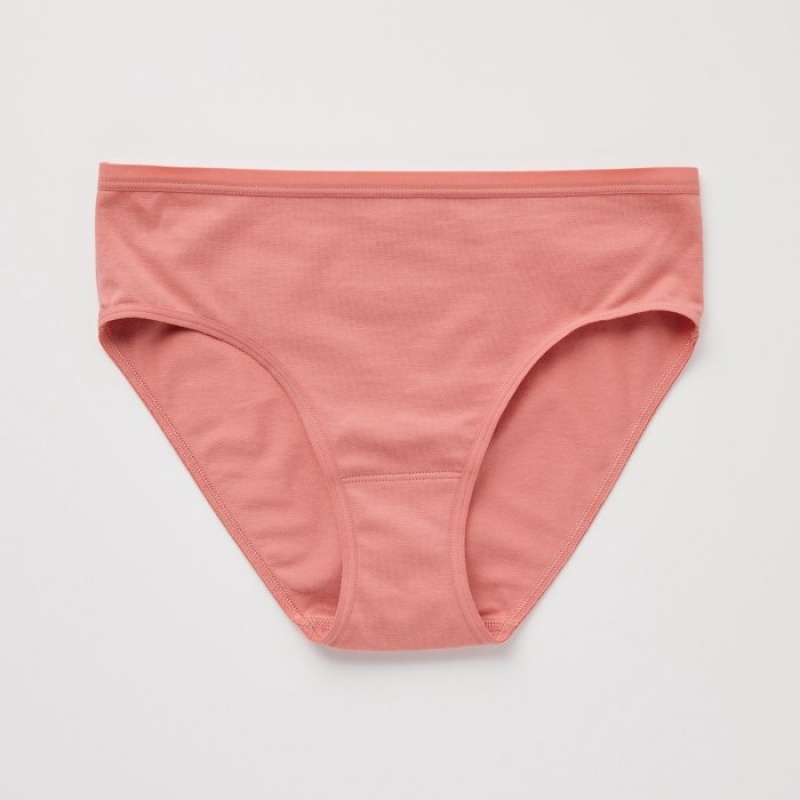 Women Uniqlo Mid-Rise Briefs Pink | 568861