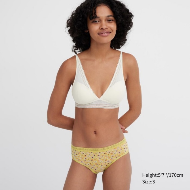 Women Uniqlo Mid-Rise Briefs Yellow | 9198899