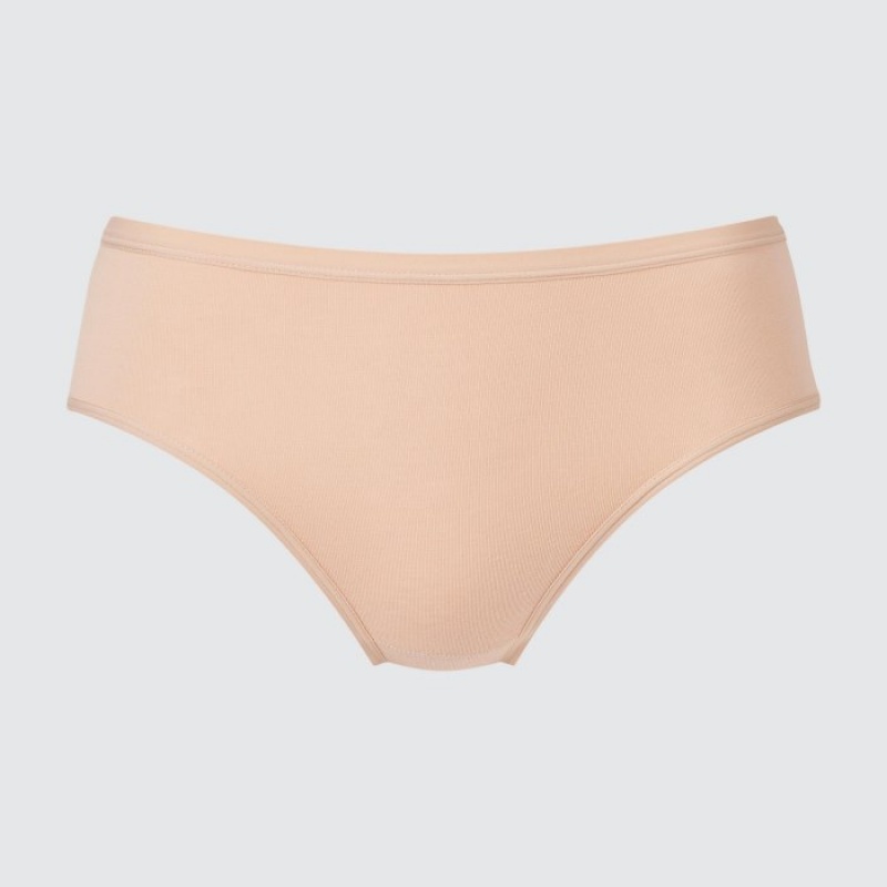 Women Uniqlo Mid Rise Basic Briefs Beige | 9389301