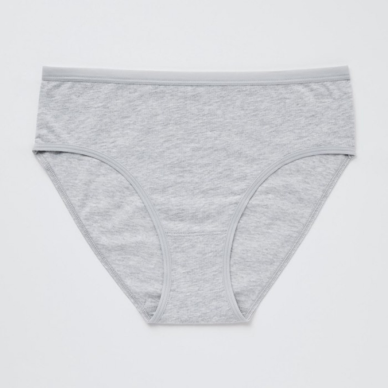 Women Uniqlo Mid Rise Basic Briefs Grey | 7748108