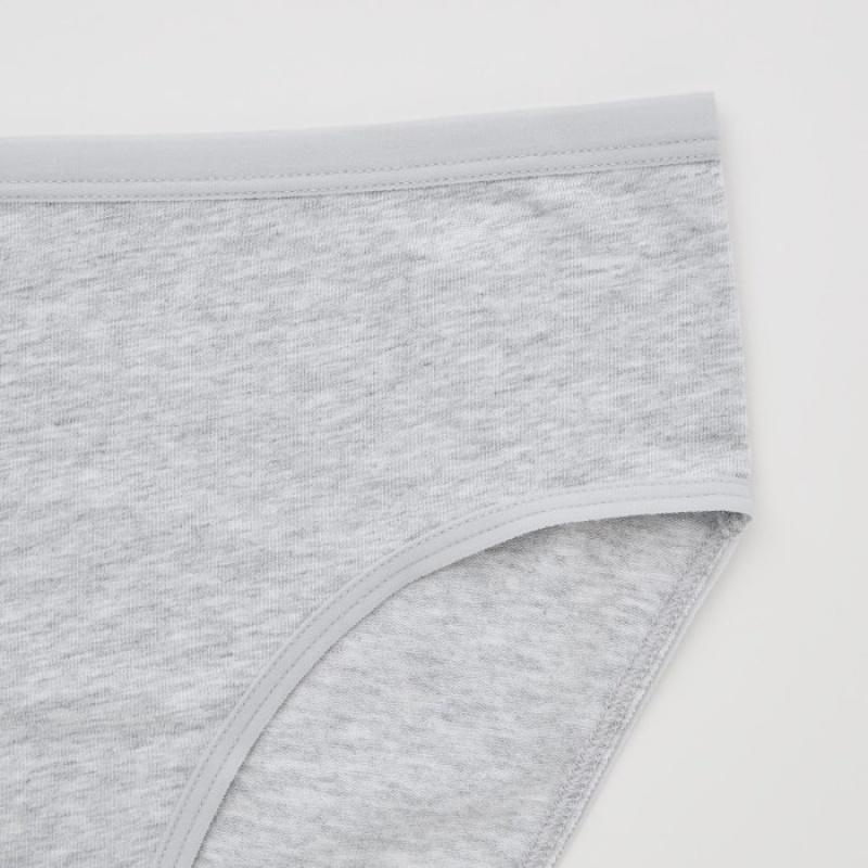Women Uniqlo Mid Rise Basic Briefs Grey | 7748108