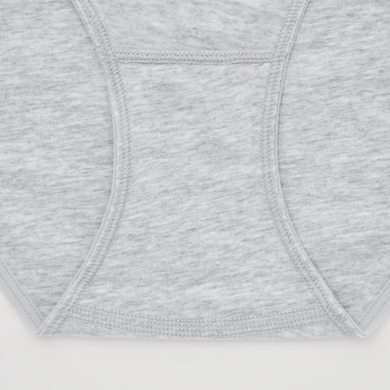 Women Uniqlo Mid Rise Basic Briefs Grey | 7748108