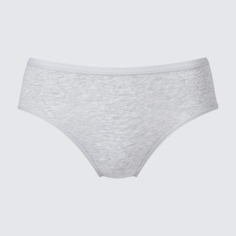 Women Uniqlo Mid Rise Basic Briefs Grey | 7748108