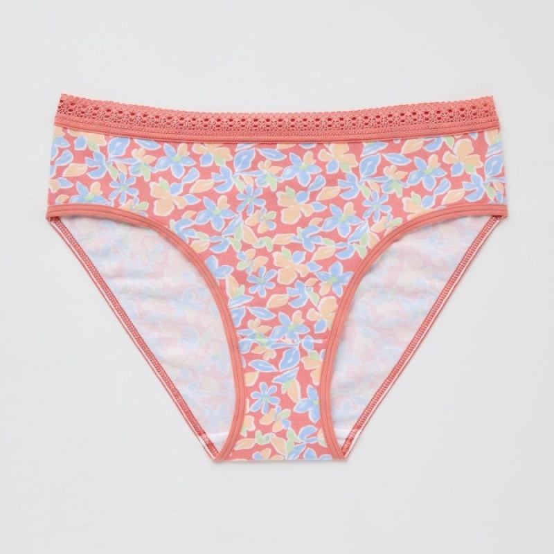 Women Uniqlo Mid Rise Briefs Pink | 8064180