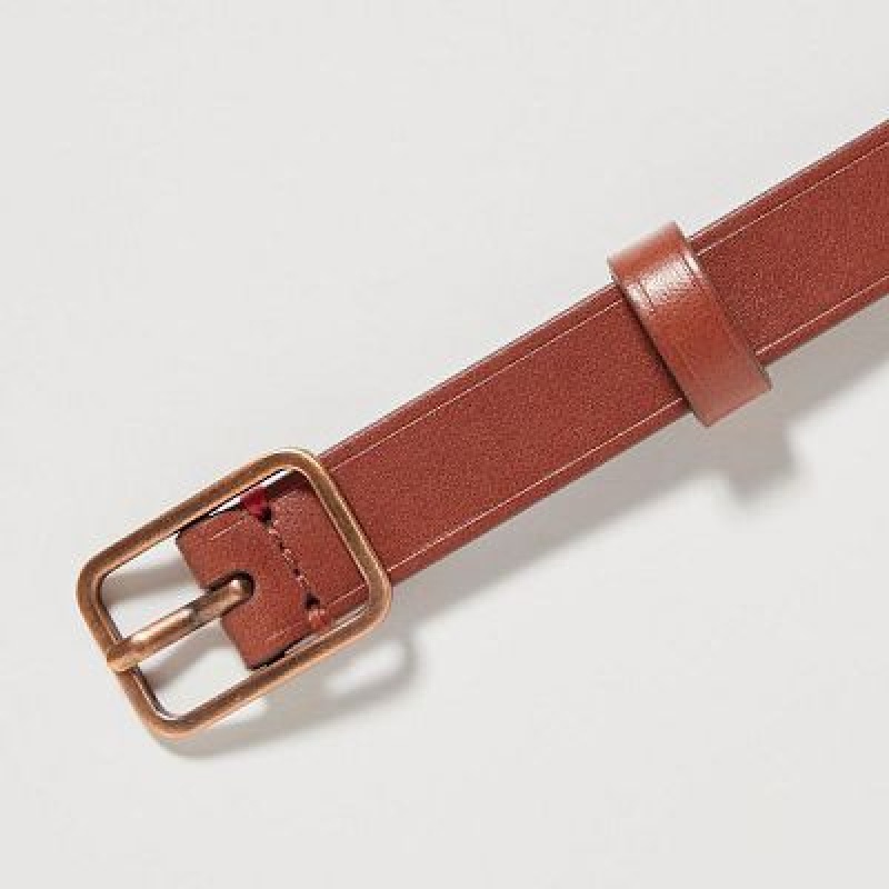 Women Uniqlo Narrow Belts Brown | 3515546