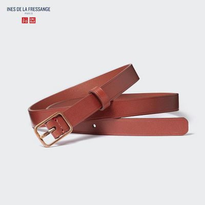 Women Uniqlo Narrow Belts Brown | 3515546