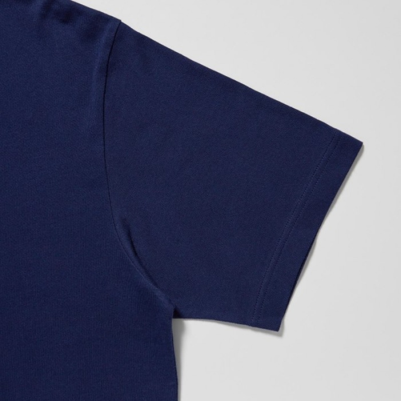 Women Uniqlo PEACE FOR ALL Lisa Larson Short-Sleeve T Shirts Navy | 7249181