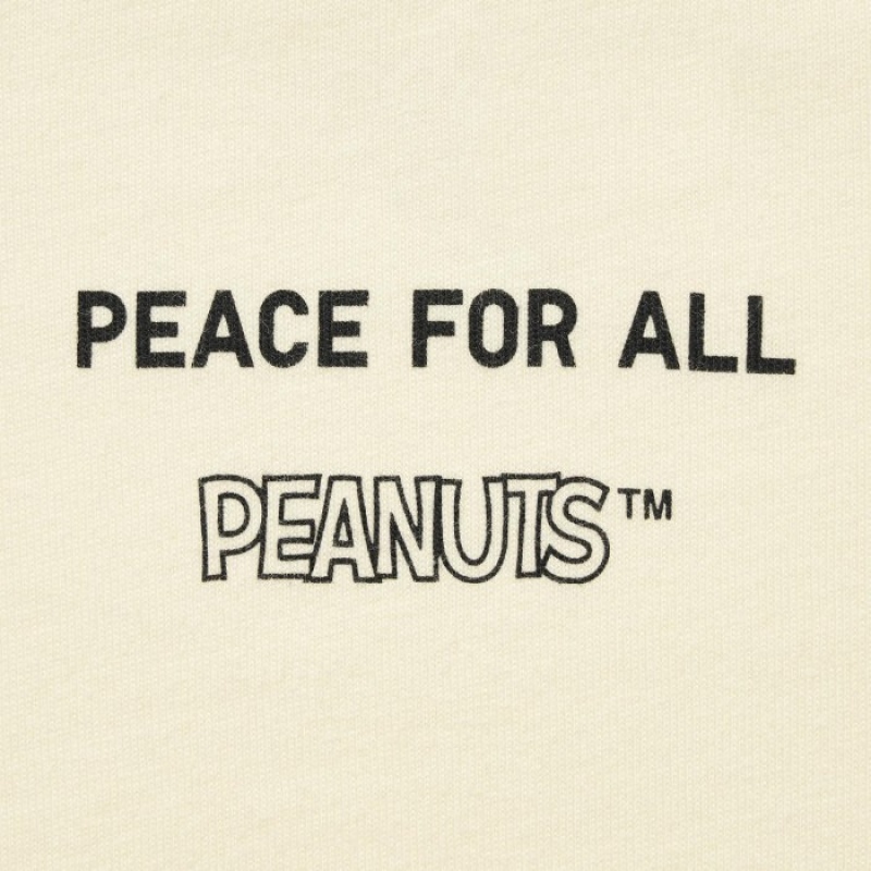 Women Uniqlo PEACE FOR ALL Short-Sleeve Graphic Peanuts T Shirts Yellow | 4645361