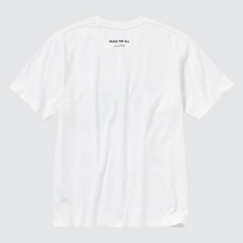 Women Uniqlo PEACE FOR ALL Short-Sleeve Graphic Julian Opie T Shirts White | 1214819