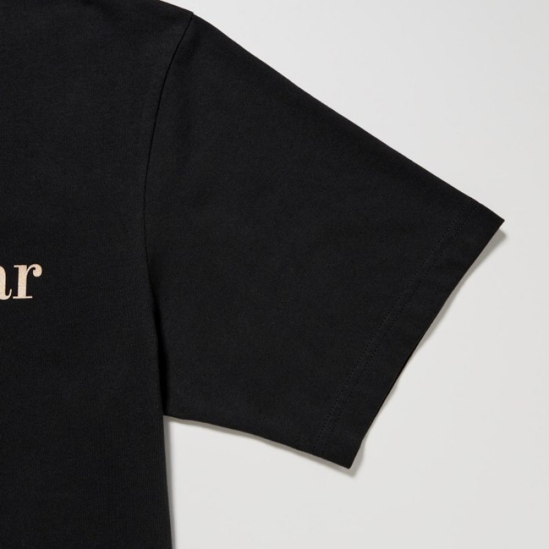 Women Uniqlo PEACE FOR ALL Short-Sleeve Graphic Adam Scott T Shirts Black | 8092705