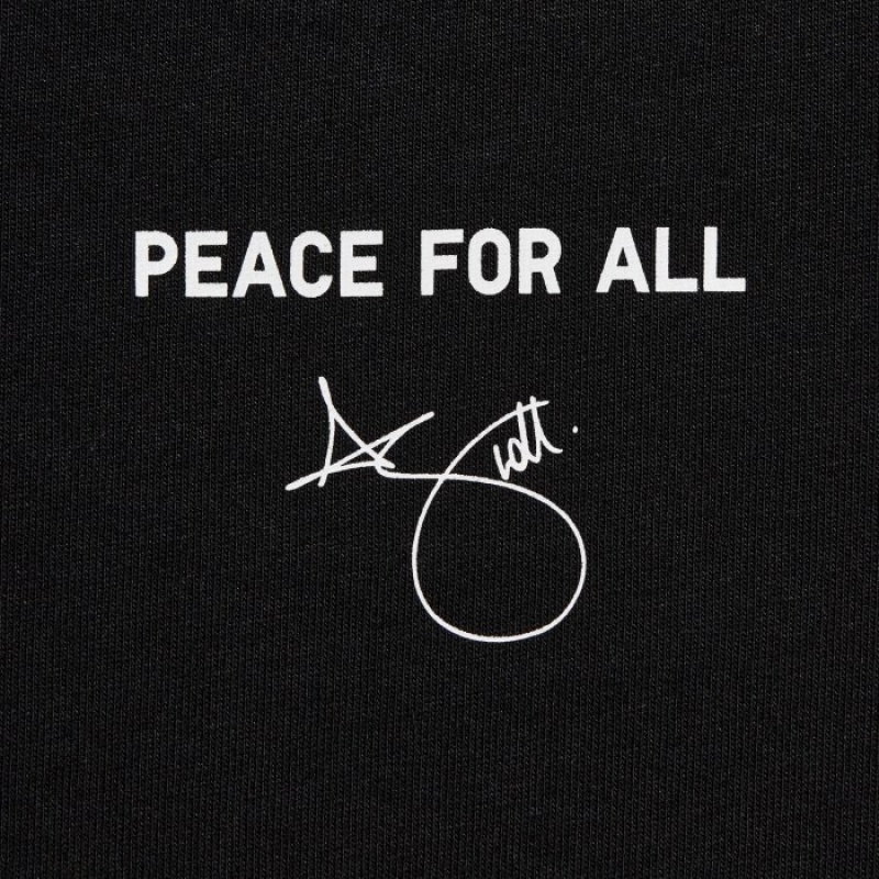 Women Uniqlo PEACE FOR ALL Short-Sleeve Graphic Adam Scott T Shirts Black | 8092705