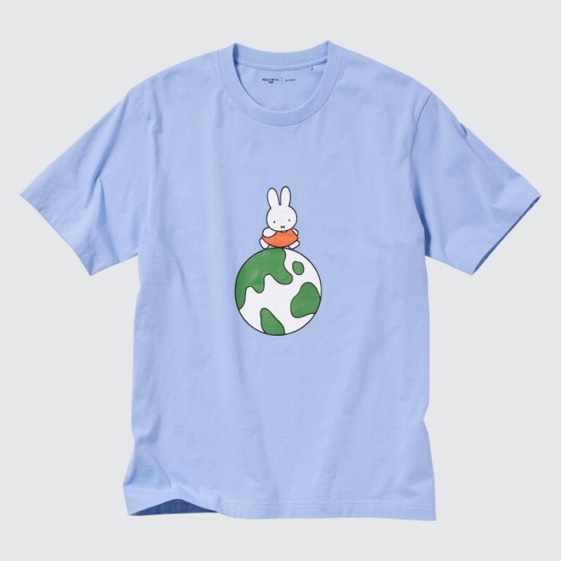 Women Uniqlo PEACE FOR ALL Short-Sleeve Graphic Dick Bruna T Shirts Blue | 4888623