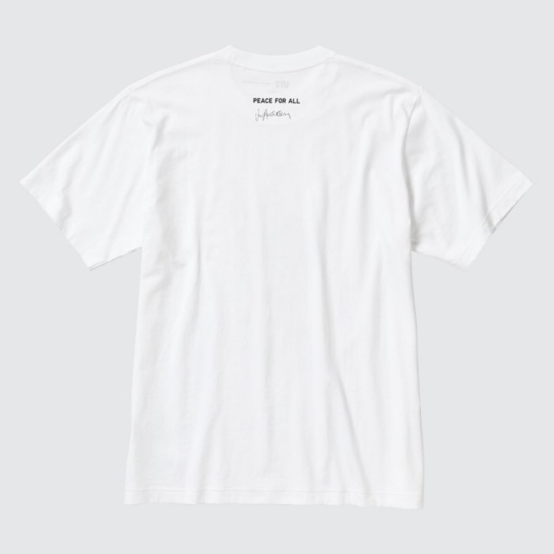 Women Uniqlo PEACE FOR ALL Short-Sleeve Graphic JW Anderson T Shirts White | 5599482