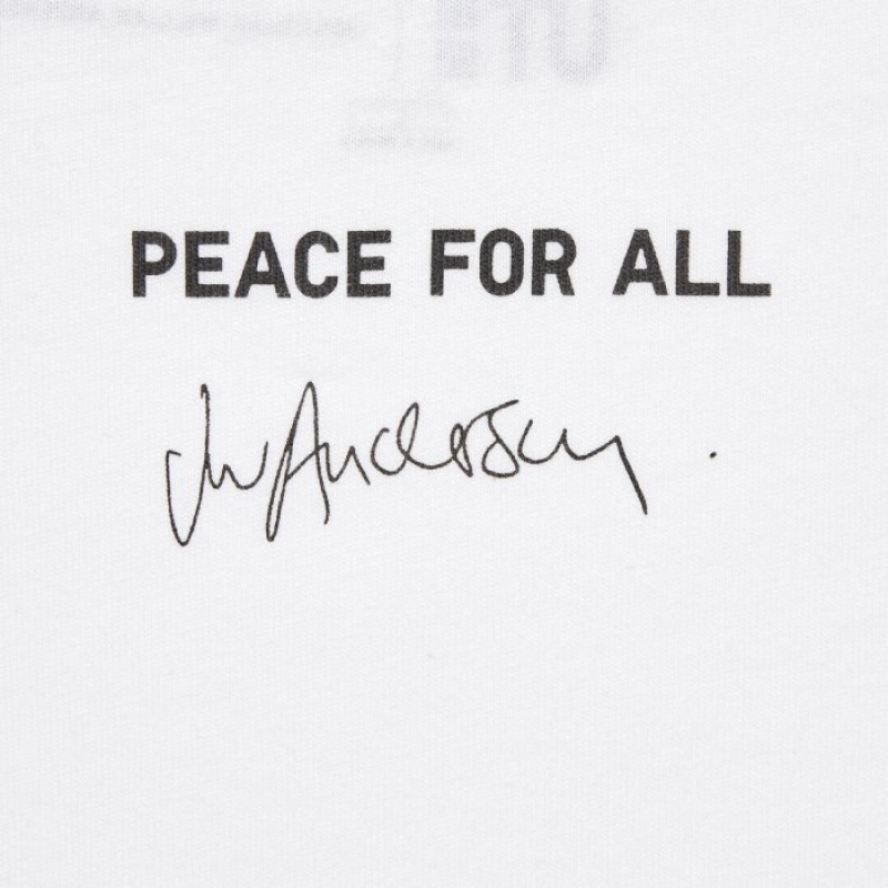 Women Uniqlo PEACE FOR ALL Short-Sleeve Graphic JW Anderson T Shirts White | 5599482