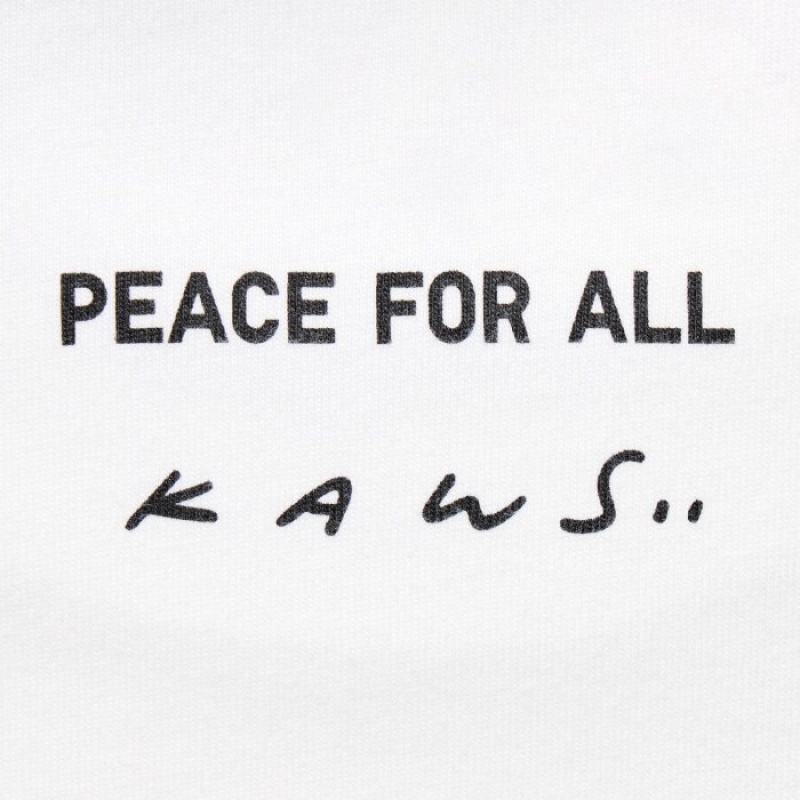 Women Uniqlo PEACE FOR ALL Short-Sleeve Graphic Kaws T Shirts White | 2467945