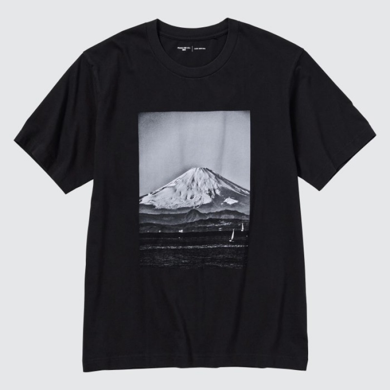 Women Uniqlo PEACE FOR ALL Short-Sleeve Graphic Daido Moriyama T Shirts Black | 204213