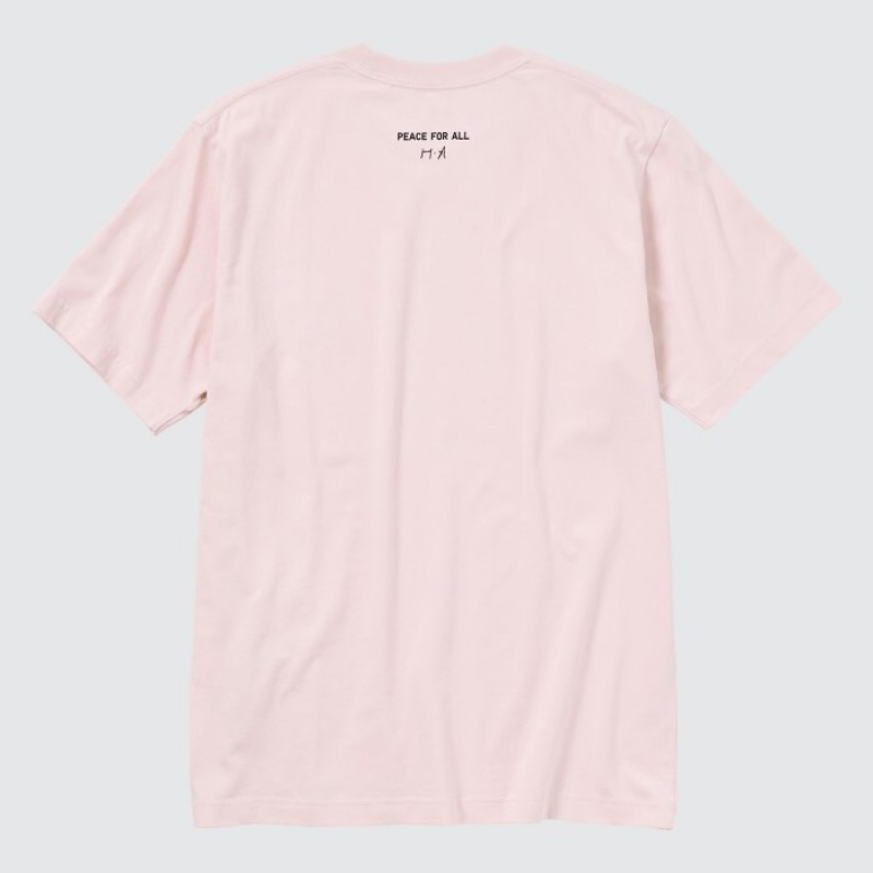 Women Uniqlo PEACE FOR ALL Short-Sleeve Graphic Haruka Ayase T Shirts Pink | 5999