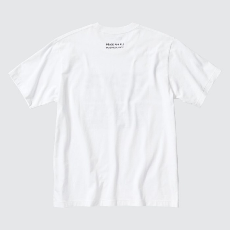 Women Uniqlo PEACE FOR ALL Short-Sleeve Graphic Kashiwa Sato T Shirts White | 7081175