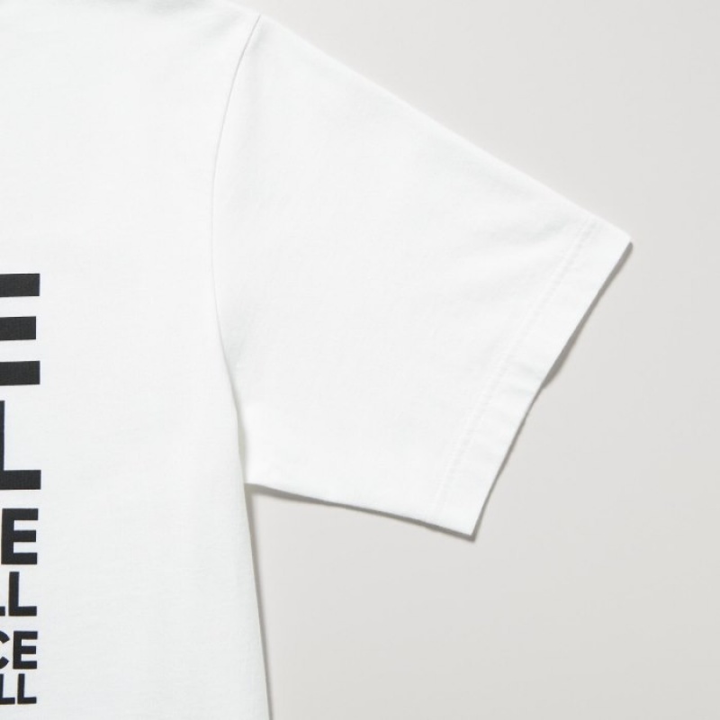 Women Uniqlo PEACE FOR ALL Short-Sleeve Graphic Kashiwa Sato T Shirts White | 7081175