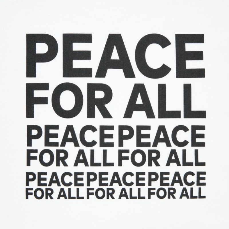 Women Uniqlo PEACE FOR ALL Short-Sleeve Graphic Kashiwa Sato T Shirts White | 7081175
