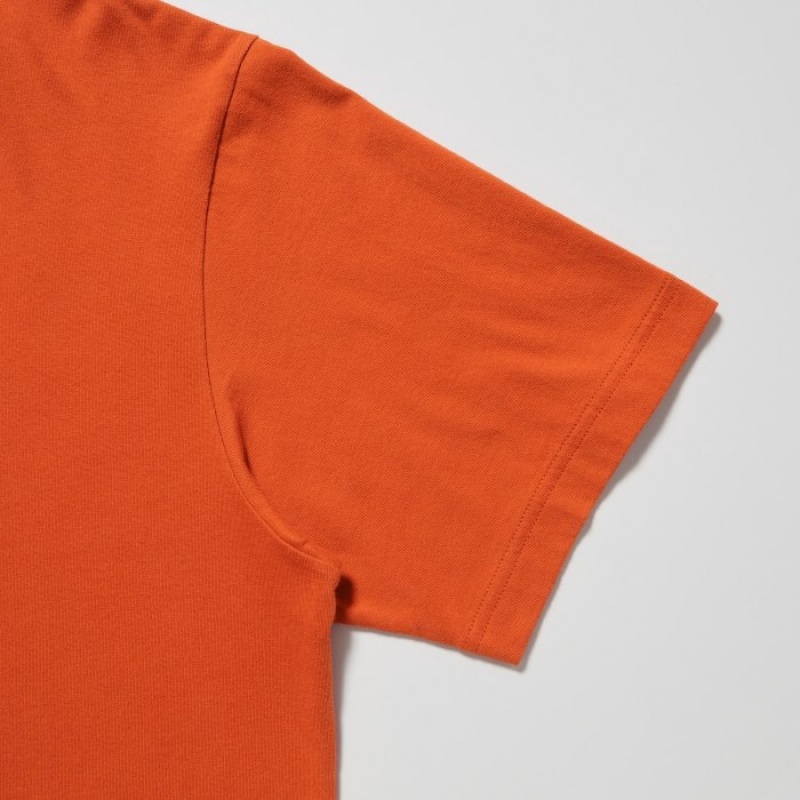 Women Uniqlo PEACE FOR ALL Short-Sleeve Graphic Keith Haring T Shirts Orange | 7014432