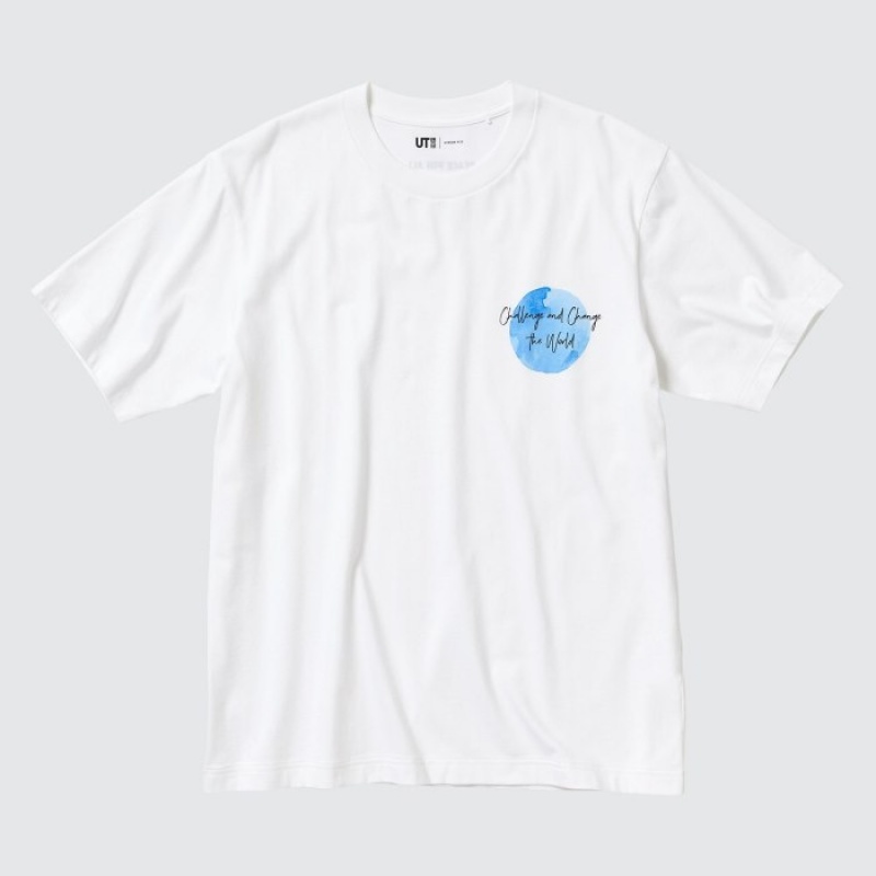 Women Uniqlo PEACE FOR ALL Short-Sleeve Graphic Gordon Reid T Shirts White | 8826167