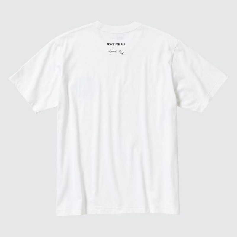 Women Uniqlo PEACE FOR ALL Short-Sleeve Graphic Gordon Reid T Shirts White | 8826167