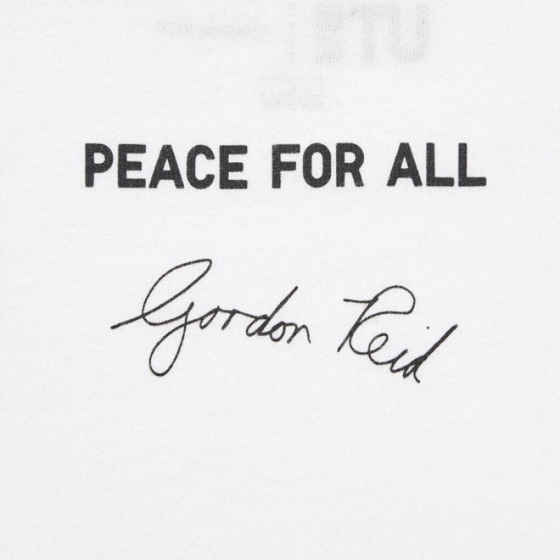 Women Uniqlo PEACE FOR ALL Short-Sleeve Graphic Gordon Reid T Shirts White | 8826167