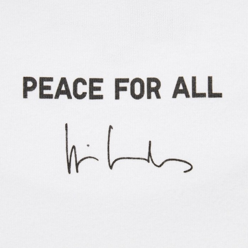 Women Uniqlo PEACE FOR ALL Short-Sleeve Graphic Wim Wenders T Shirts White | 1718539
